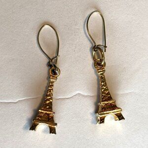 Eifel Tower Earrings Gold Tone